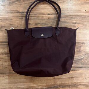 Longchamp Le Pliage Néo Large Tote – Purple – Matching Leather Trim